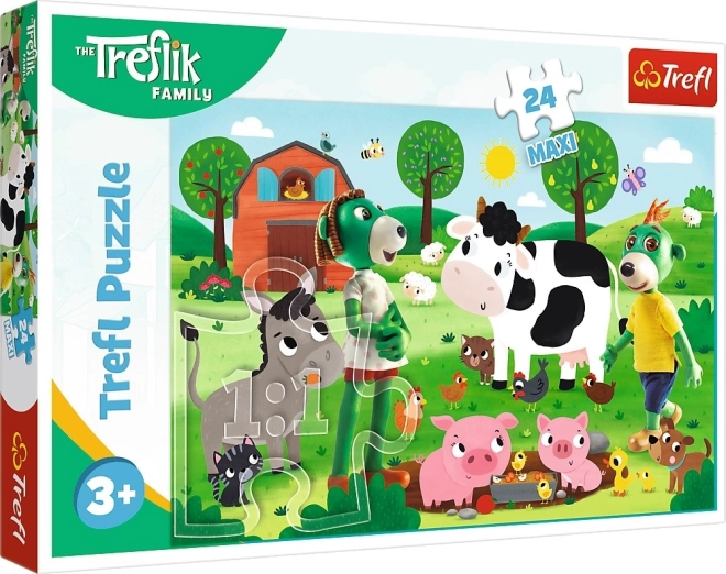 Puzzle 24 maxi Rodina Treflikovcov na vidieku TREFL