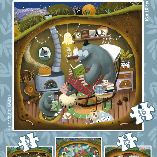 Puzzle Lesné príbehy 4v1