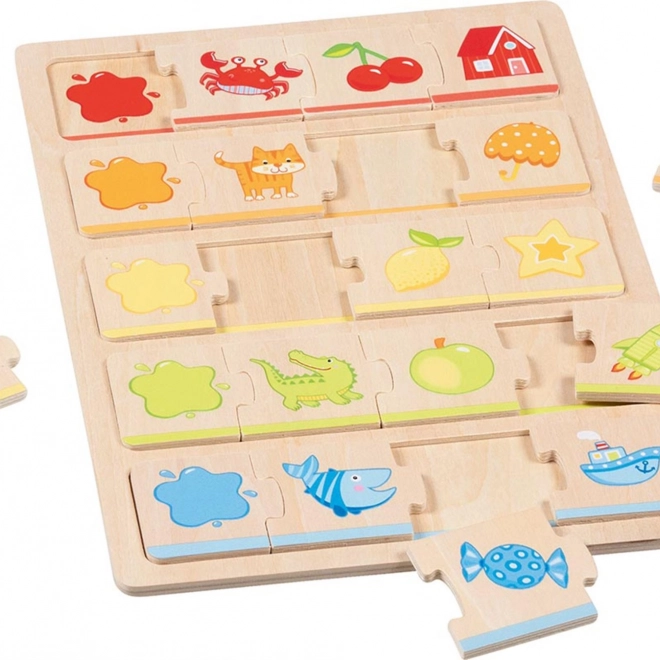 Drevené puzzle Goki Farby