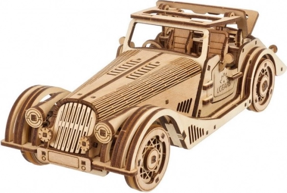 Ugears 3D drevené mechanické puzzle Športové auto Rapid Mouse