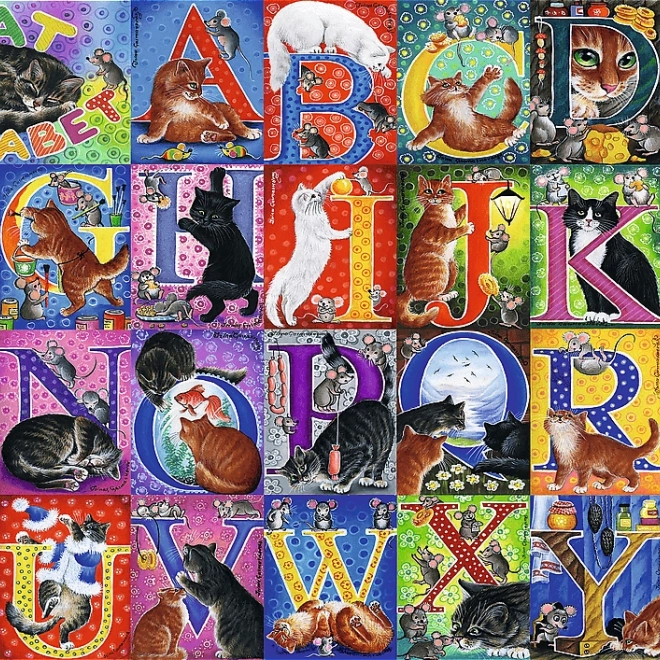 Puzzle mačacia abeceda 500 dielikov