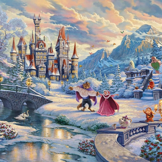 Puzzle Kráska a zviera: zimné kúzlo 1000 dielikov SCHMIDT