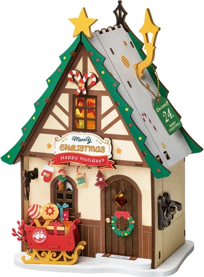 Miniatúra domčeka Svietiaci vianočný dom