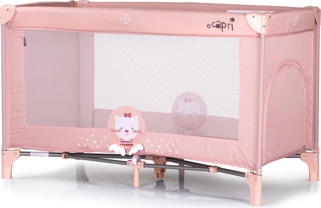 Cestovná postieľka CHIPOLINO Capri Cat ružová