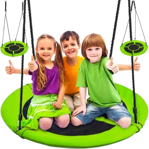 Záhradná hniezdová hojdačka 100 cm, zeleno‑čierna, nosnosť 150 kg