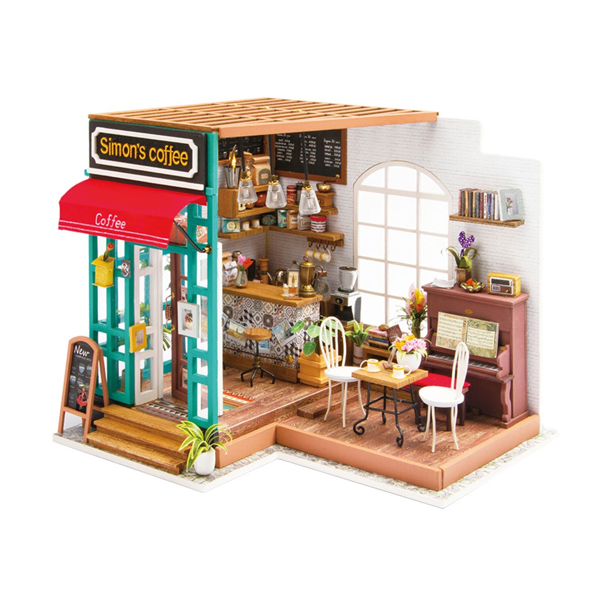 Simonova kaviareň - miniatúrna kaviareň v domčeku pre bábiky, ktorú si urobíš sám