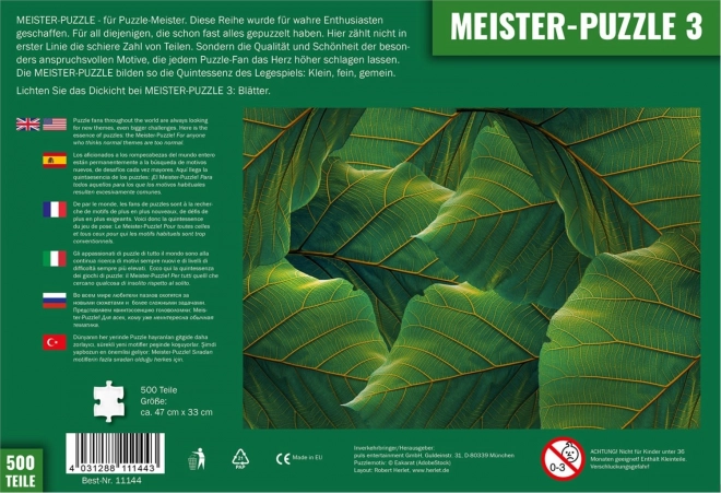 Puzzle PULS ENTERTAINMENT Meister-Puzzle 3: Listy, 500 dielikov
