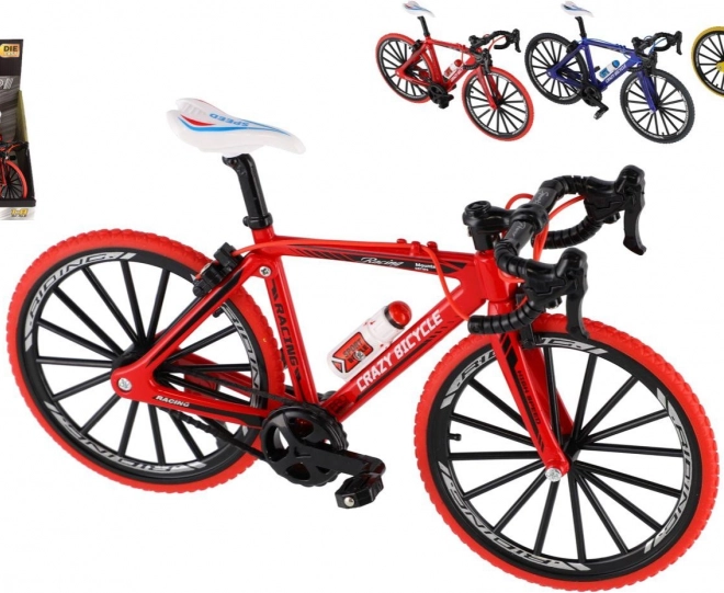 Prstový bicykel kov/plast 19 cm v rôznych farbách