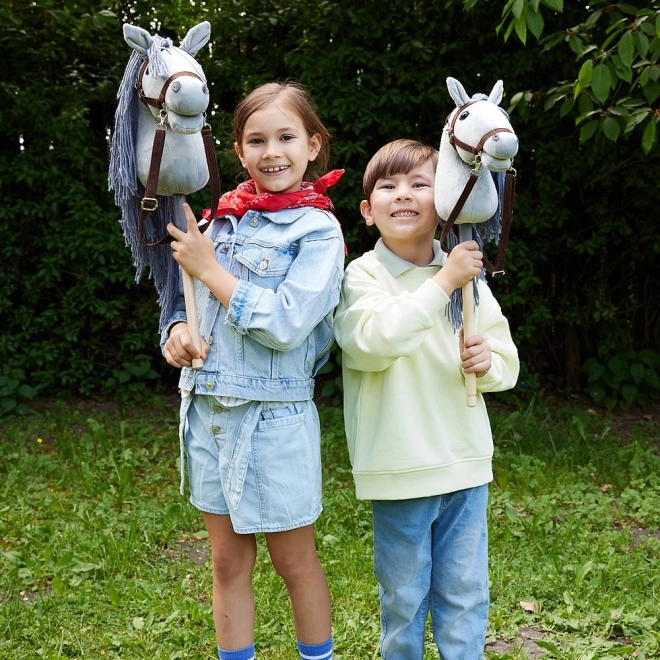 Koň na palici HOPPIHORSE sivý