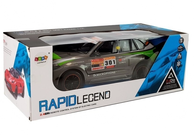Šedé závodné auto na diaľkové ovládanie RC 1:10 2.4G