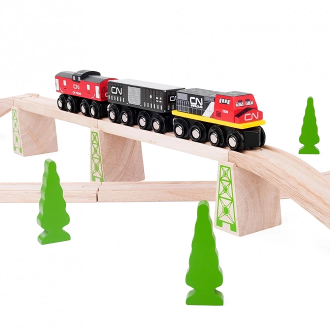 Bigjigs Rail nákladný vlak s koľajnicami