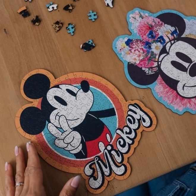 Drevené Kontúrové Puzzle Myszka Mickey