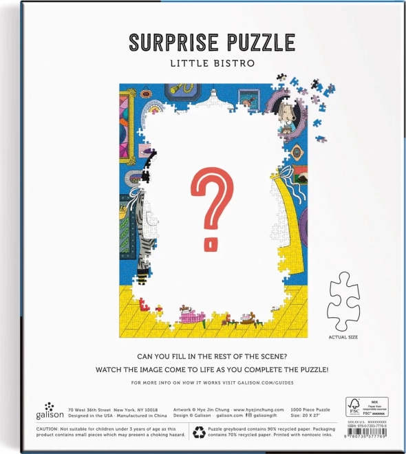 Galison prekvapivé puzzle Malé bistro 1000 dielikov