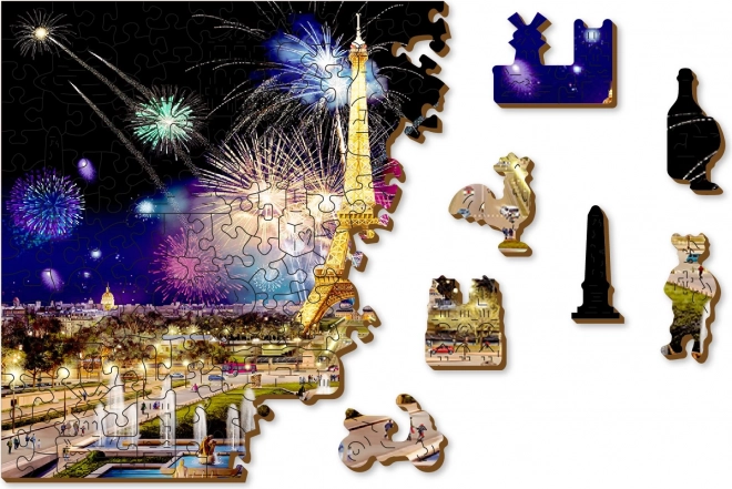 Drevené puzzle Nočná Paríž 505 dielikov