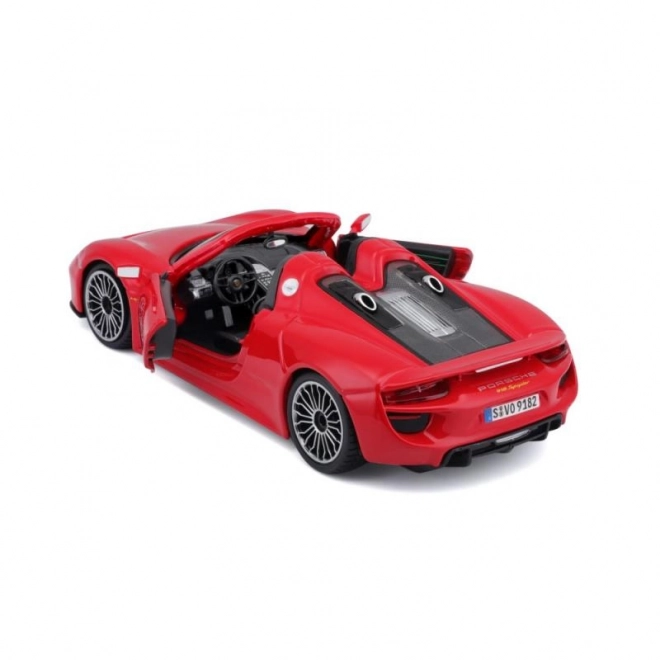 Kovový model auta Porsche 918 Spyder Červený