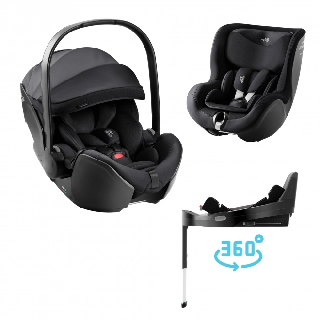 Súprava autosedačiek Baby-Safe Pro a Dualfix 5Z v štýle Carbon Black