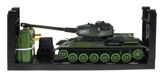 Diaľkovo ovládané 2 tanky T-34 vs. Tiger pre deti 3+ Strelecké modely 1:28 + Veľká tanková bitka + Svetelné zvuky