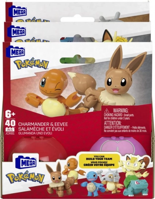 Stavebnice Pokémon Pokéball 2-balenie Charmander a Eevee