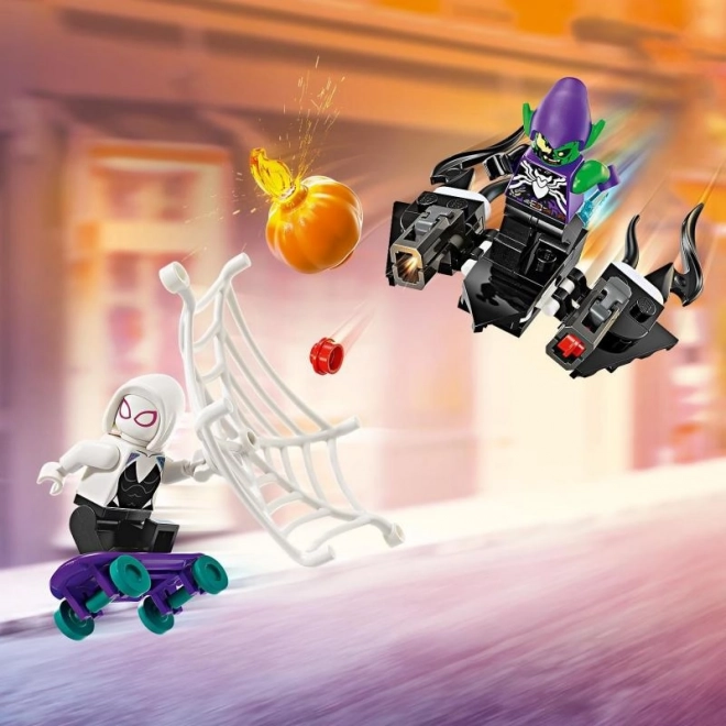 Lego Marvel Spider-Man závodné auto a Venom Zelený Goblin