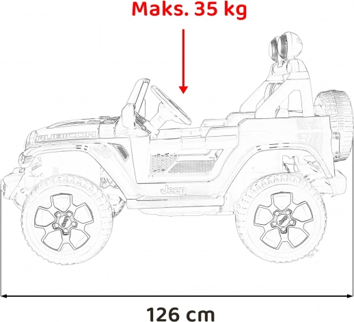 Detské elektrické autíčko JEEP WRANGLER RUBICON 12V s diaľkovým ovládaním, červené