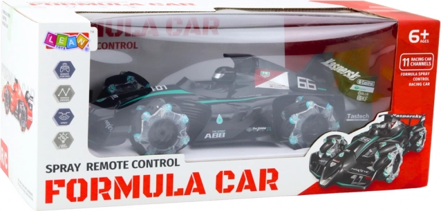 Závodné auto RC s efektom dymu a LED osvetlením čierne