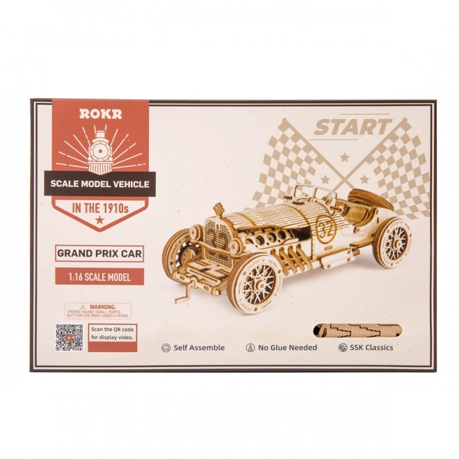 Závodné auto U-9 Grand Prix - 3D drevená stavebnica