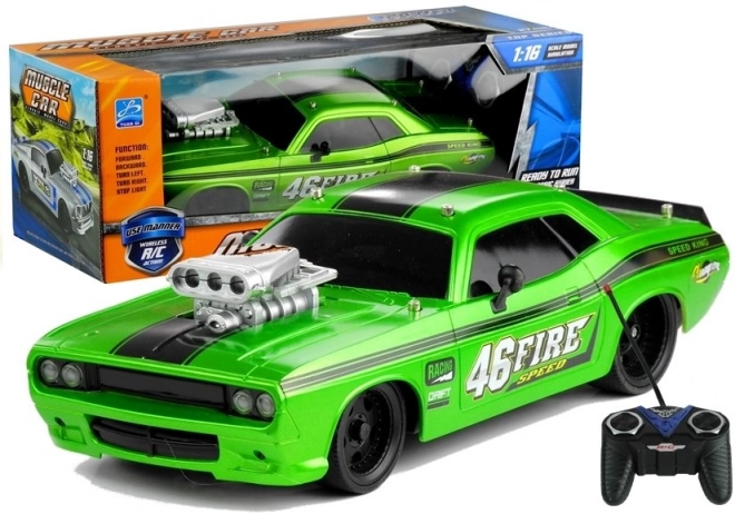 Zelené diaľkovo ovládané auto 1:16 R/C