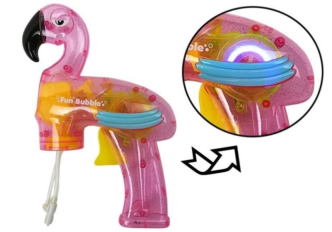 Pištoľ na mydlové bubliny Flamingo ružová