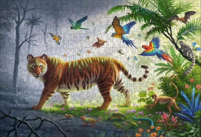 Ravensburger Drevené Puzzle Tiger v Džungli 500 Dielikov