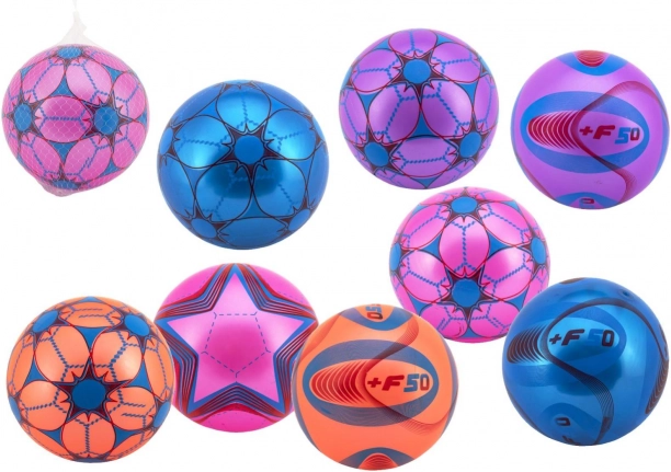 Farebná nafukovacia gumová lopta 23 cm v sieťke – mix farieb