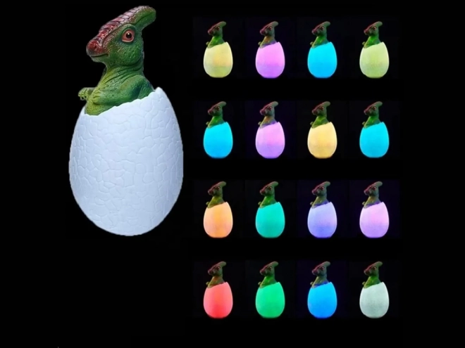 Nočná lampička Dino vajíčko RGB LED