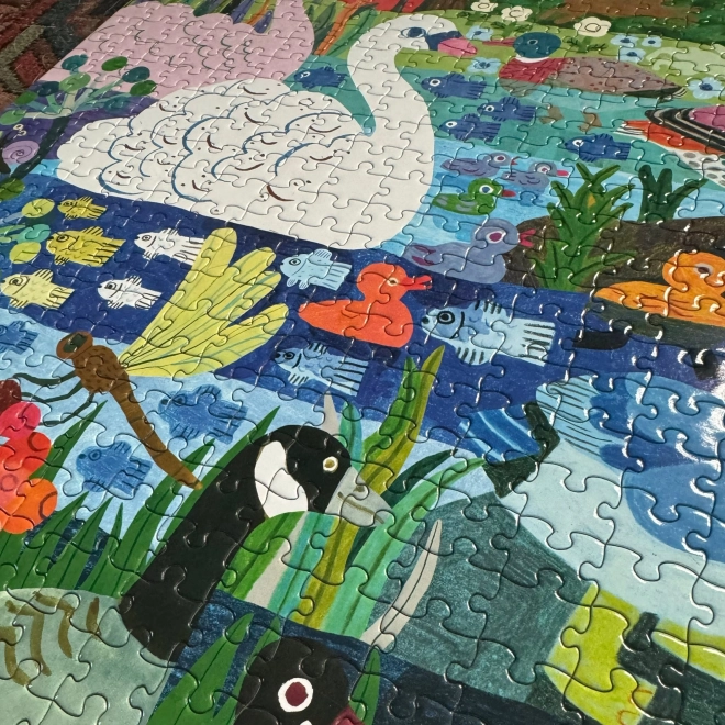 Čtvercové puzzle Kachny na mýtince 1000 dielikov