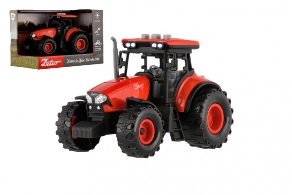 Červený traktor Zetor na zotrvačník so zvukovými a svetelnými efektmi