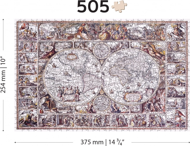 Drevené puzzle mapa objaviteľskej éry 505 dielikov