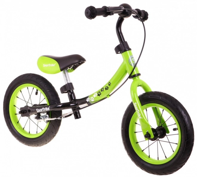 Detský Balančný Bicykel Boomerang SporTrike Zelený s Variabilným Rámom