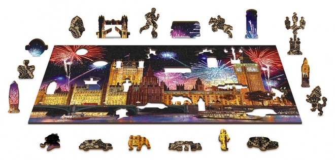 Drevené puzzle Nočný Londýn 2v1