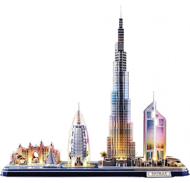 Svietiace 3D puzzle CityLine panorama Dubaj