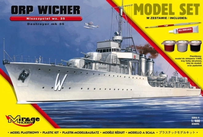 Model lode ORP WICHER wz.35 – poľský torpédoborec z 2. svetovej vojny 1:400 stavebnica