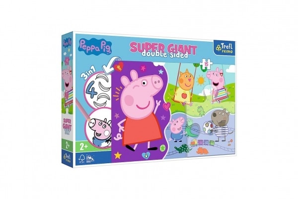 Obojstranné puzzle Prasiatko Peppa Super Giant 15 dielikov