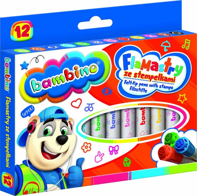 Flamastry pečiatky BAMBINO 12 farieb