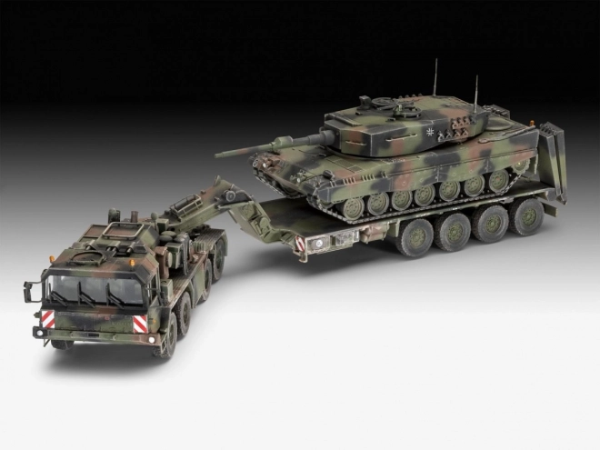 Model nákladného vozidla SLT 50-3 Elefant a tanku Leopard 2A4