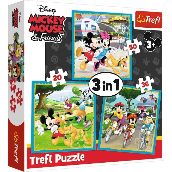 Puzzle Mickey Mouse a priatelia 3 v 1