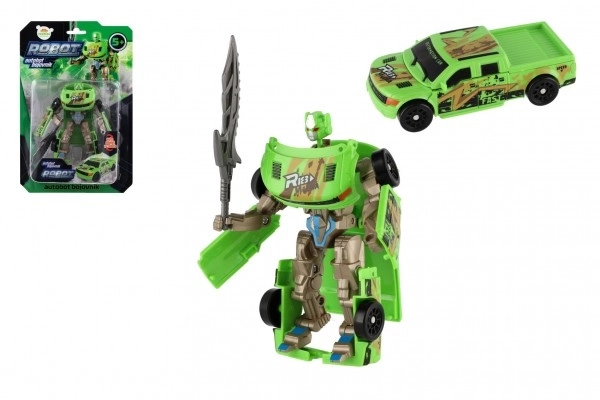 Plastový transformer robot zelený 14 cm