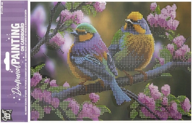 Diamantové maľovanie na doske Vtáčiky 29 × 21 cm