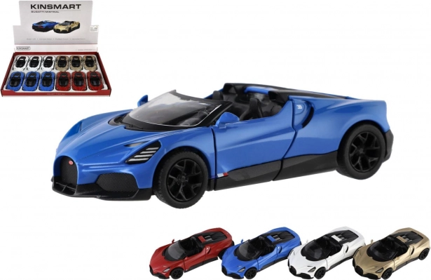 kovový model auta Kinsmart Bugatti Mistral 13 cm so spätným naťahovaním a otváracími dverami