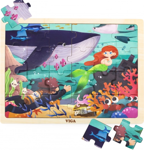 Drevené puzzle VIGA – Tajomstvá mora, 24 dielikov