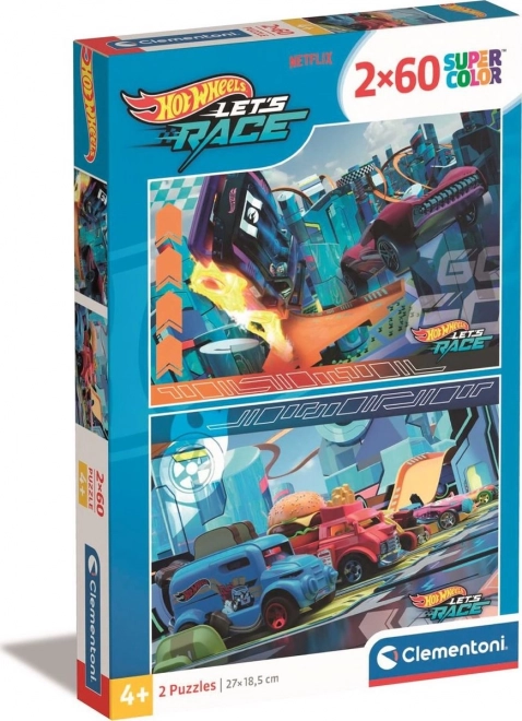 Clementoni: Puzzle 2 x 60 dielikov Hot Wheels