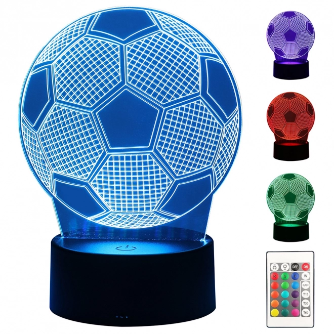 3D futbalová nočná lampa s diaľkovým ovládaním