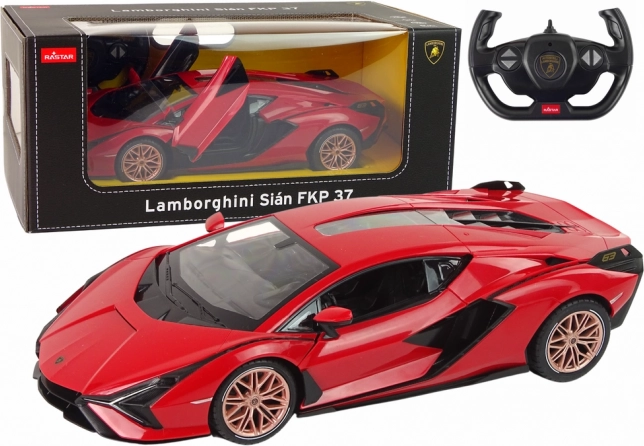 Auto R/C Lamborghini Sian FKP 37 Rastar 1:14 Červené na diaľkové ovládanie