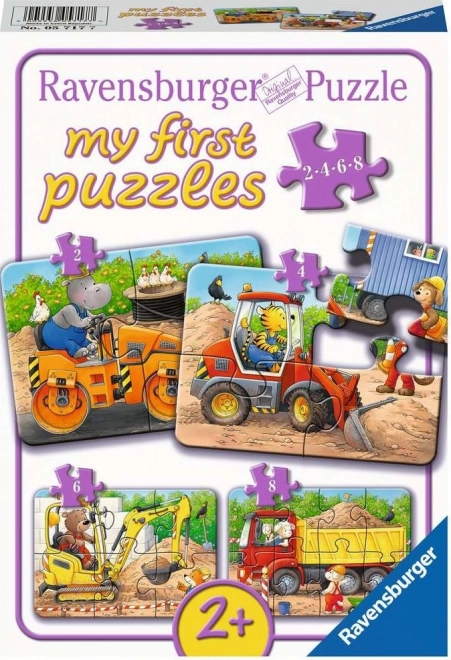 Moje prvé puzzle Zvieratá na stavenisku 4v1